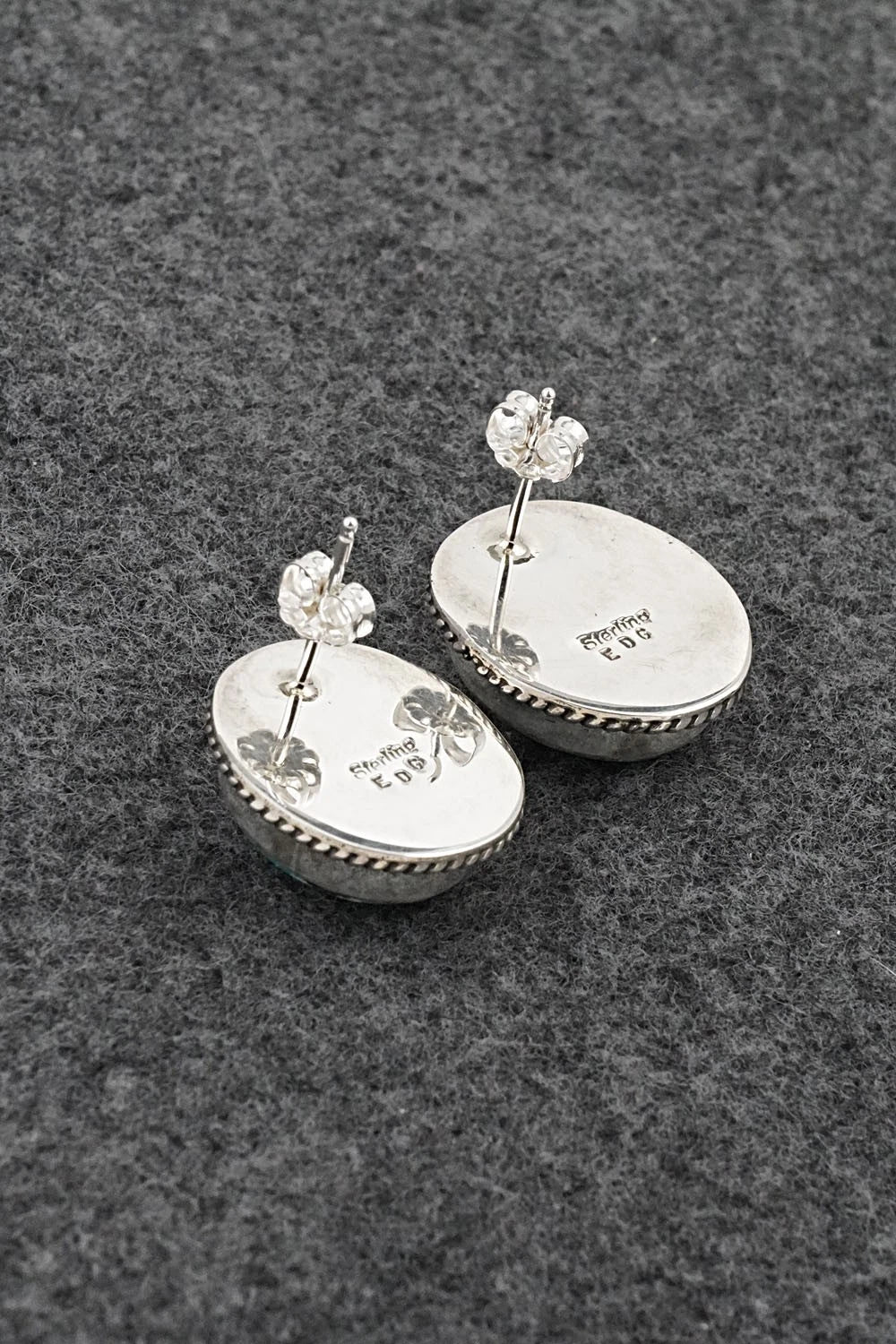 Turquoise & Sterling Silver Earrings - Eugene Gruber