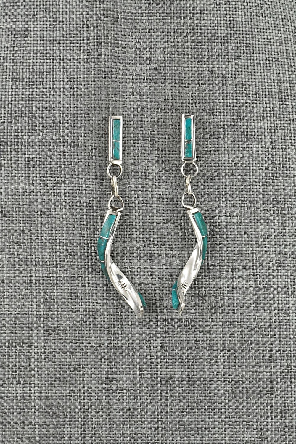 Turquoise & Sterling Silver Earrings - Gloria Waatsa