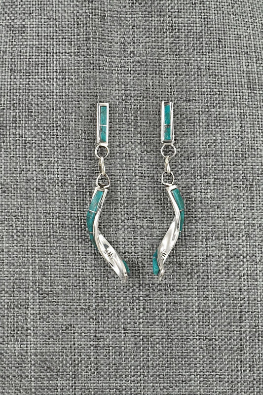 Turquoise & Sterling Silver Earrings - Gloria Waatsa
