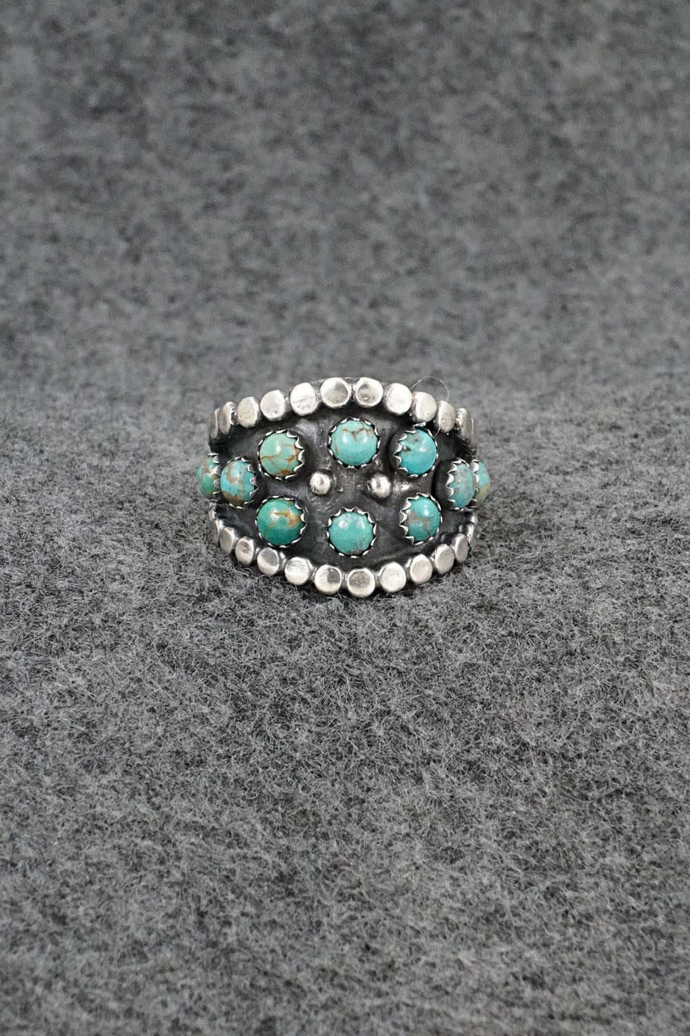 Turquoise & Sterling Silver Ring - Harry B. Yazzie - Size 8.5