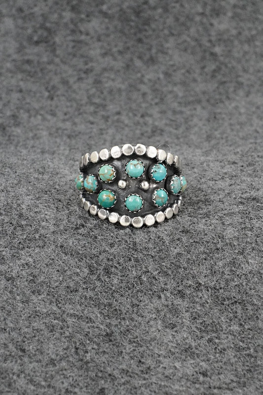 Turquoise & Sterling Silver Ring - Harry B. Yazzie - Size 8.5