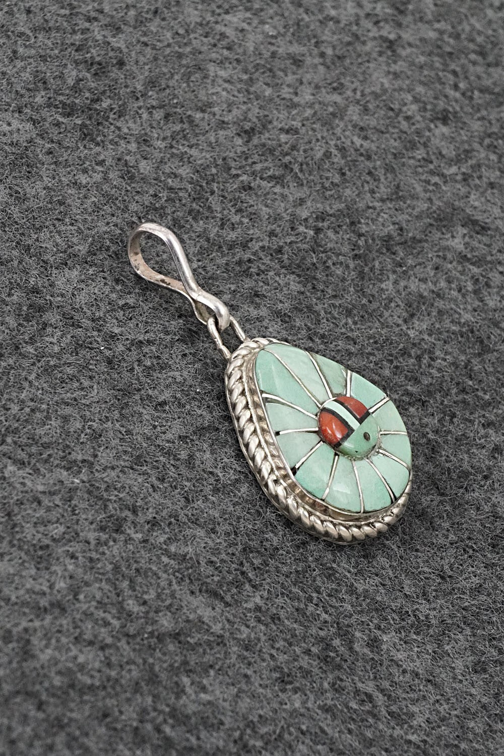 Multi-Stone & Sterling Silver Inlay Pendant - Ola Eriacho