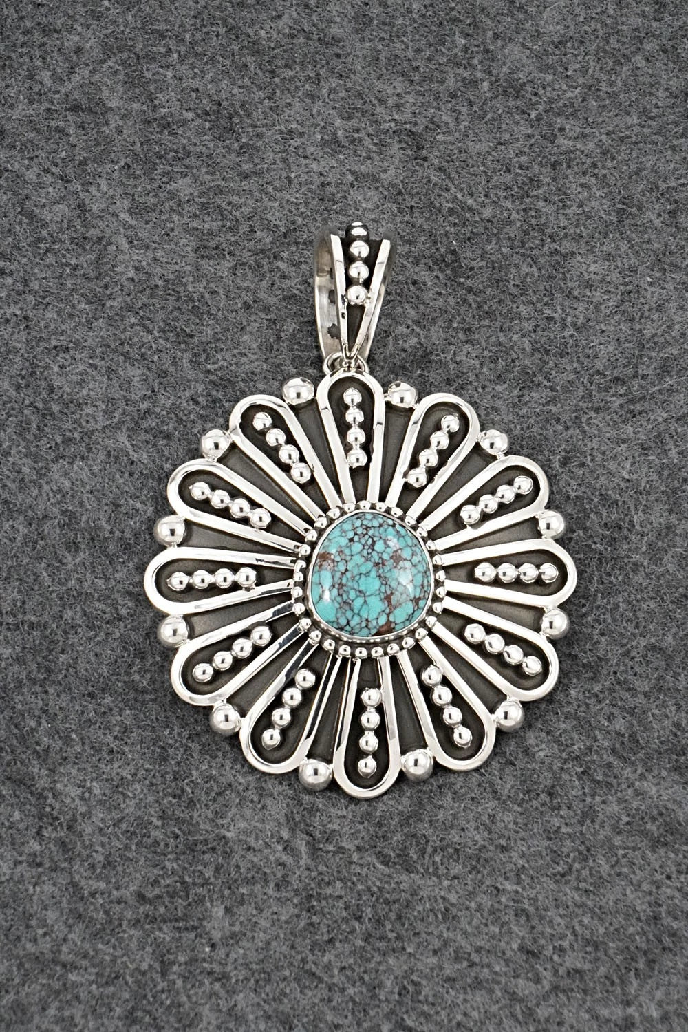 Turquoise and Sterling Silver Pendant - Jonathan Nez
