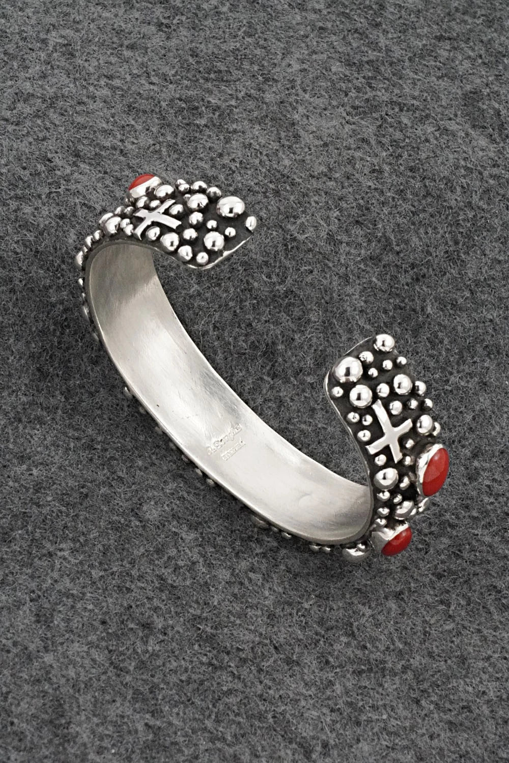 Coral & Sterling Silver Bracelet - Akee Douglas