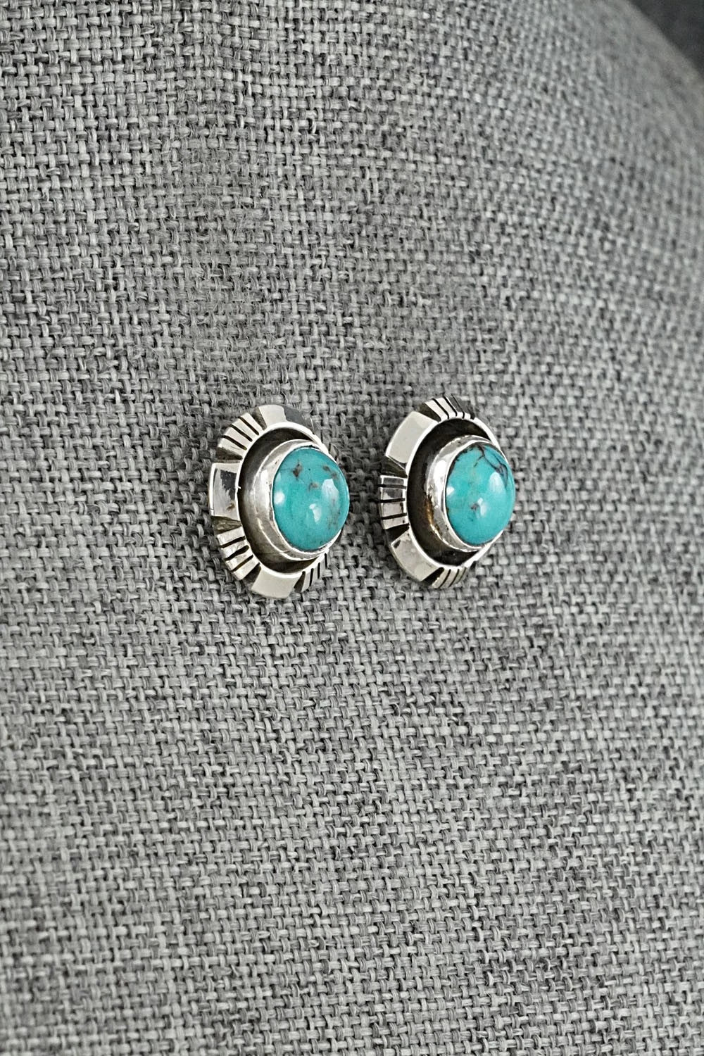 Turquoise & Sterling Silver Earrings - Amos Begay