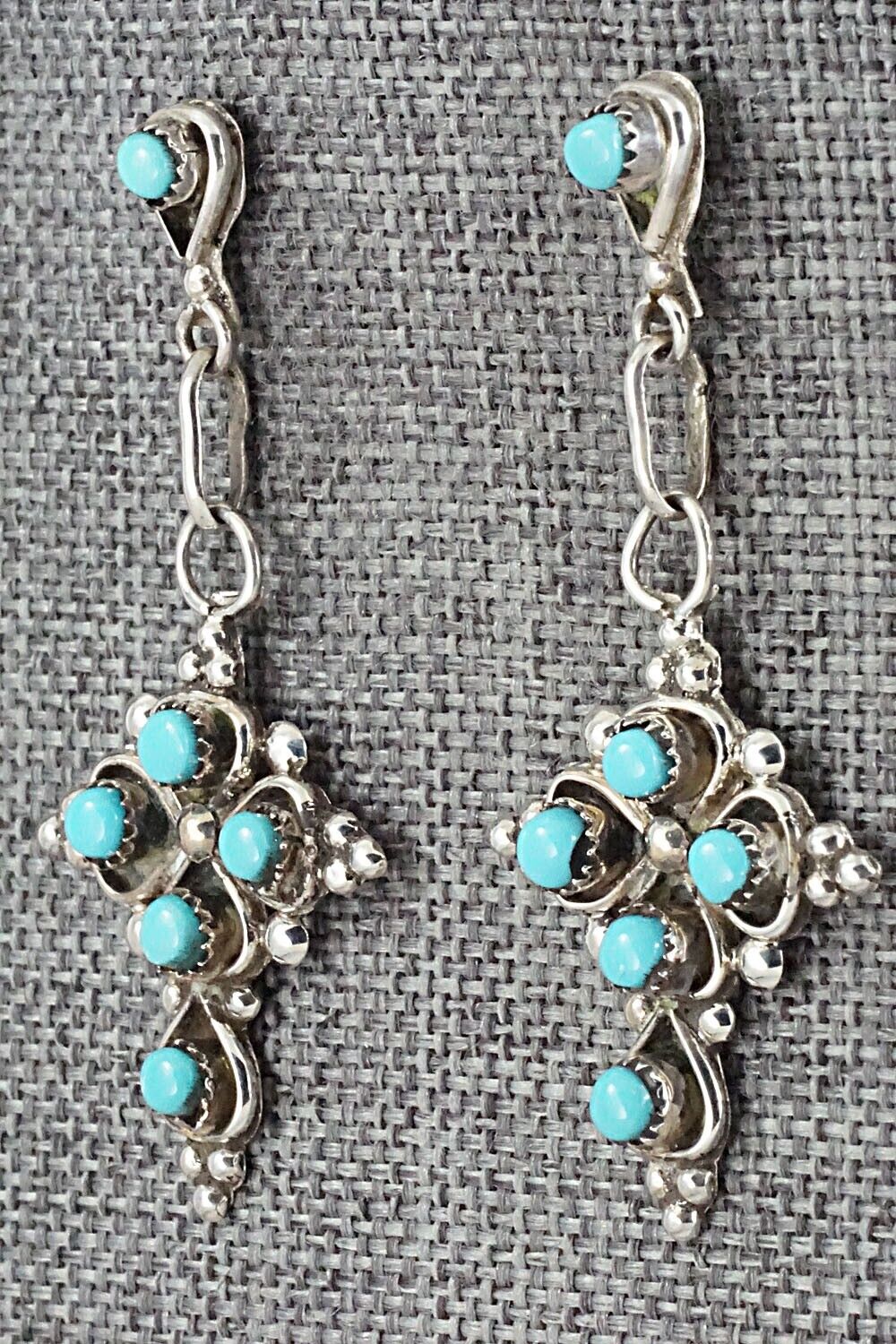 Turquoise & Sterling Silver Earrings - Verdie Booqua