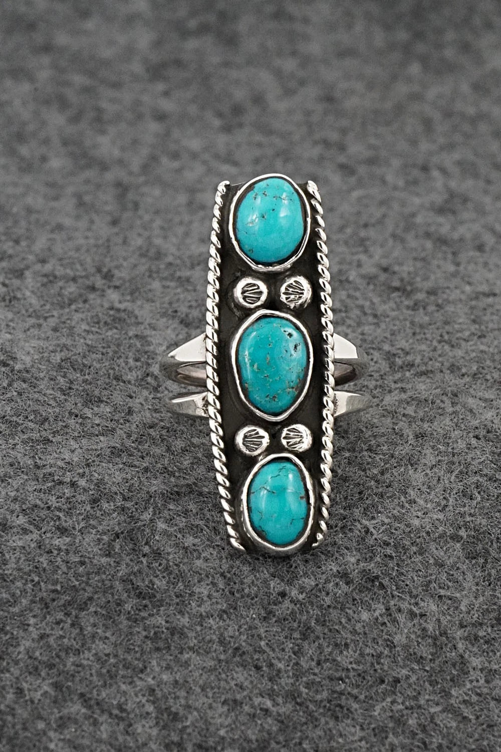 Turquoise & Sterling Silver Ring - Priscilla Reeder - Size 8