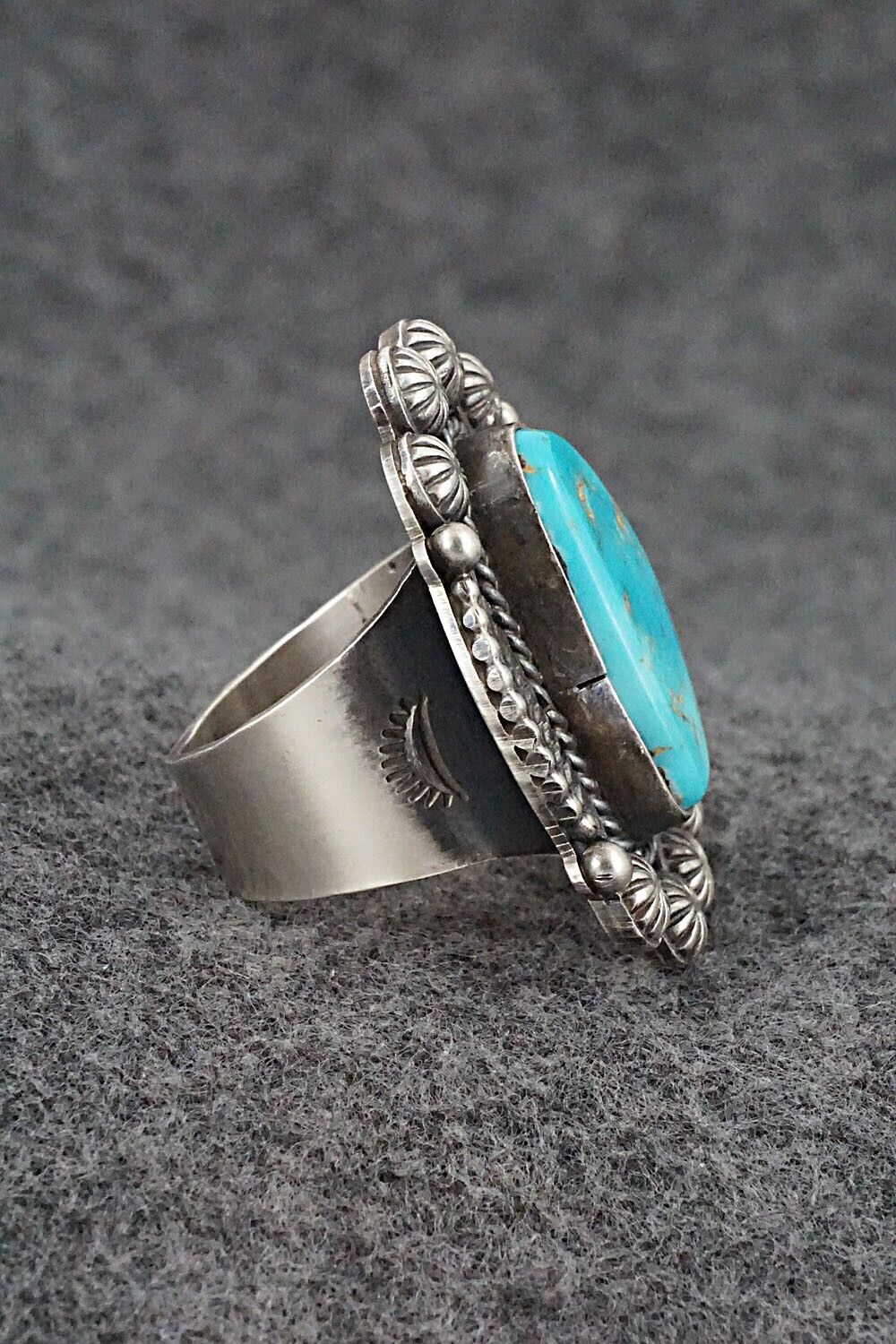 Turquoise & Sterling Silver Ring - Rosita Calladitto - Size 9