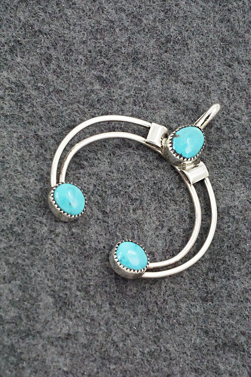 Turquoise & Sterling Silver Naja Pendant - Priscilla Reeder