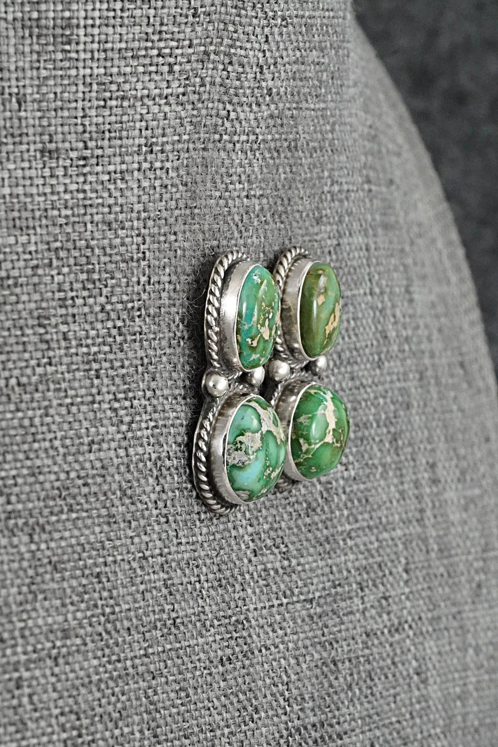 Turquoise & Sterling Silver Earrings - Eugene Gruber