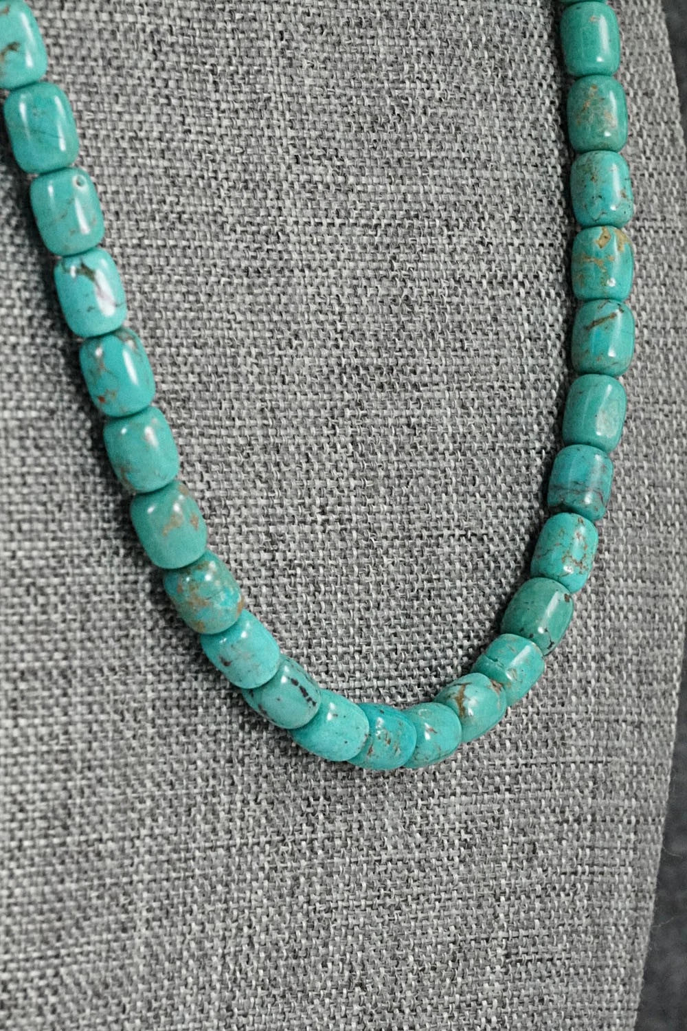 Turquoise & Sterling Silver Necklace 18" - Doreen Jake