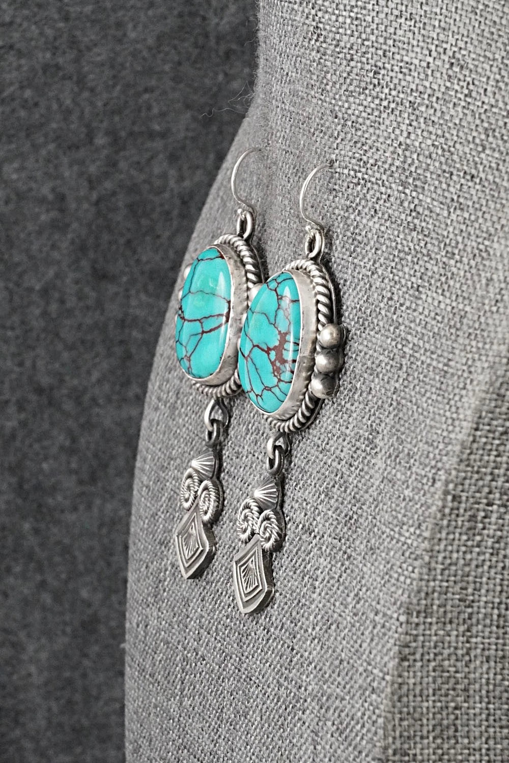 Turquoise & Sterling Silver Earrings - Michael Calladitto