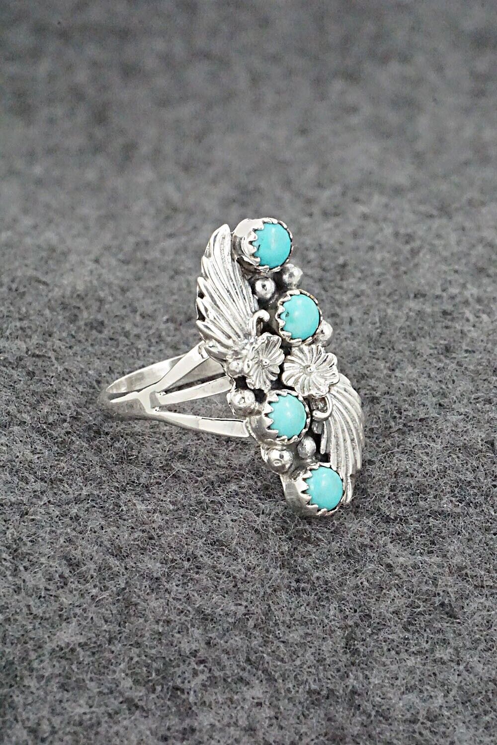 Turquoise & Sterling Silver Ring - Jerryson Henio - Size 9