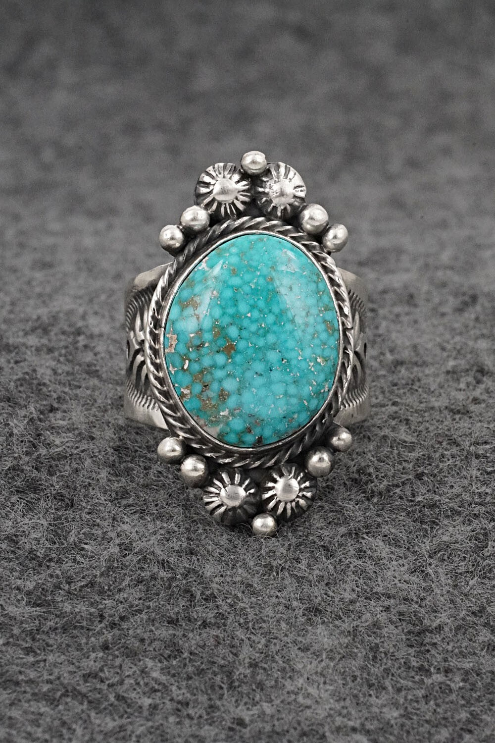 Turquoise & Sterling Silver Ring - Samuel Yellowhair - Size 7