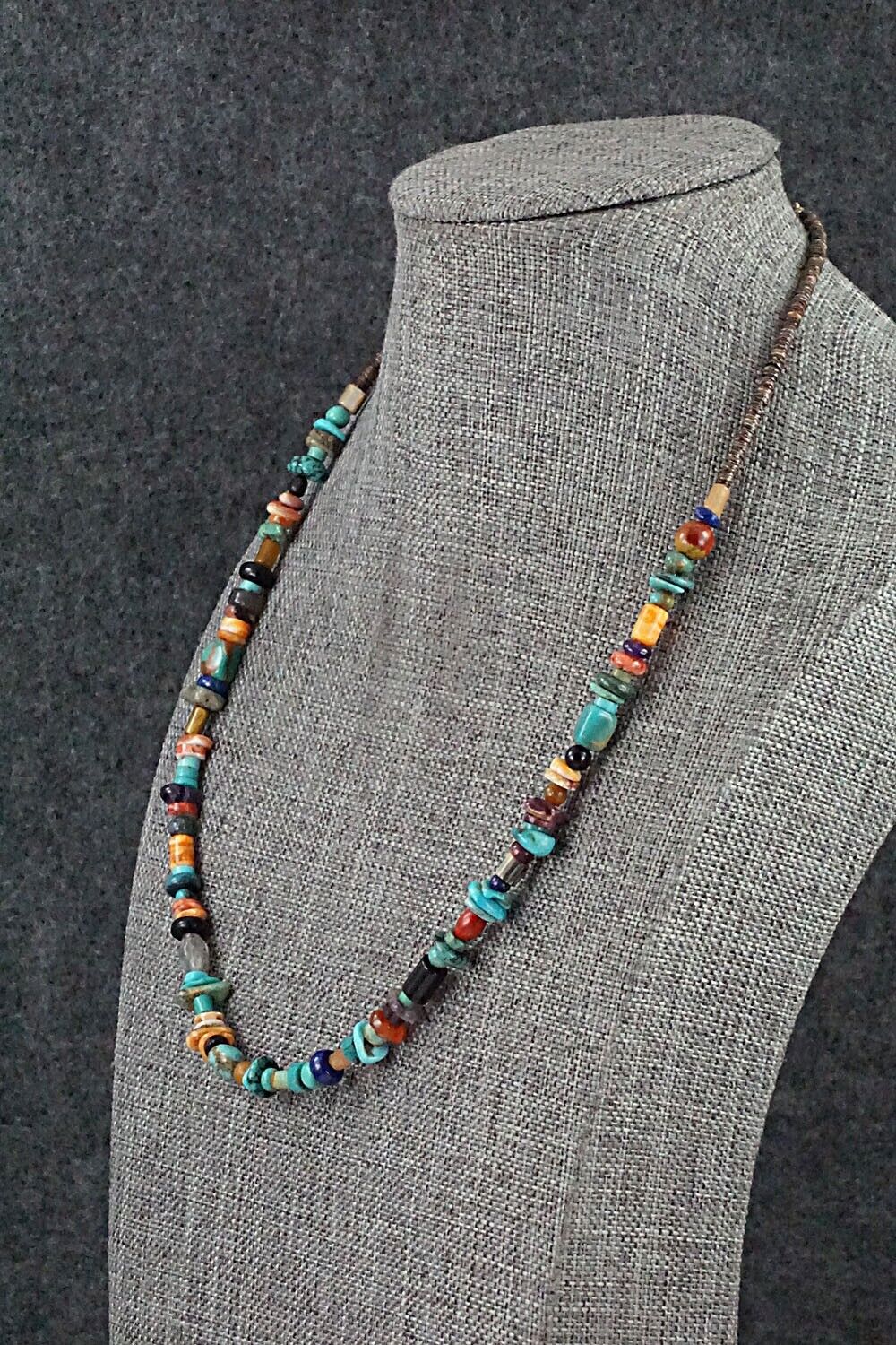 Multi-Stone and Sterling Silver Necklace - Helen Tsosie