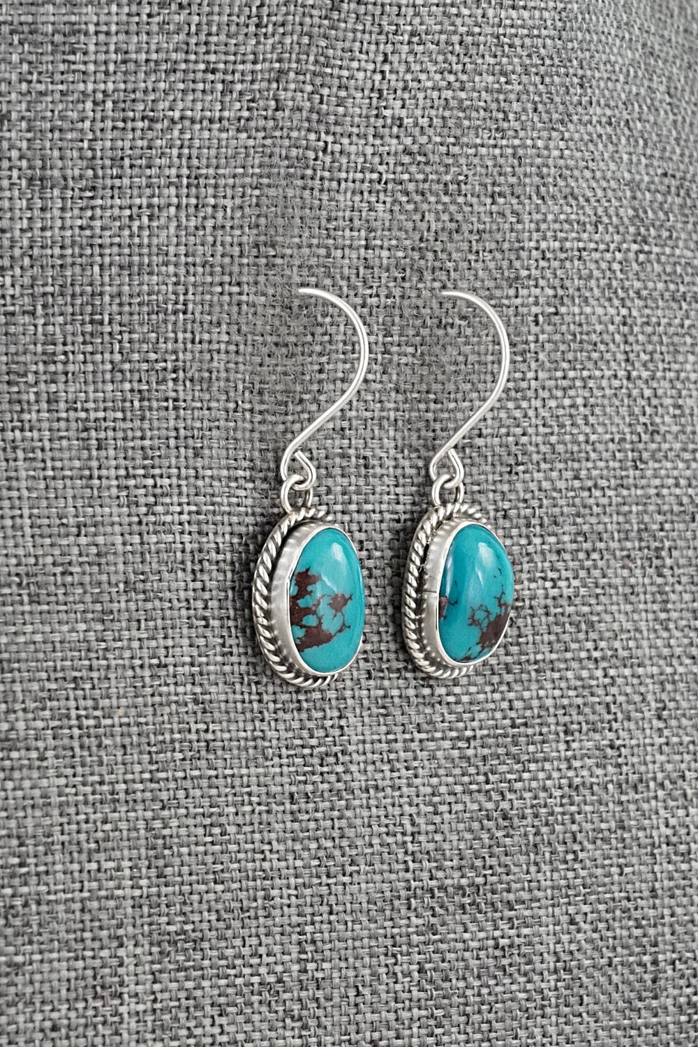 Turquoise & Sterling Silver Earrings - Eugene Gruber