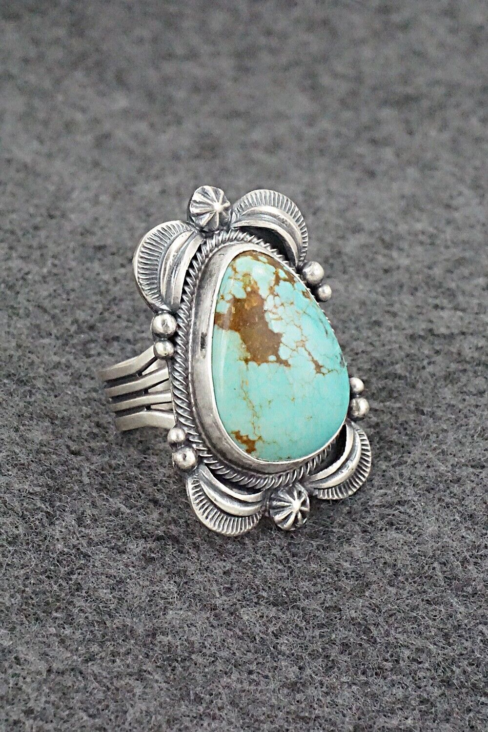 Turquoise & Sterling Silver Ring - Randy Boyd - Size 8.5