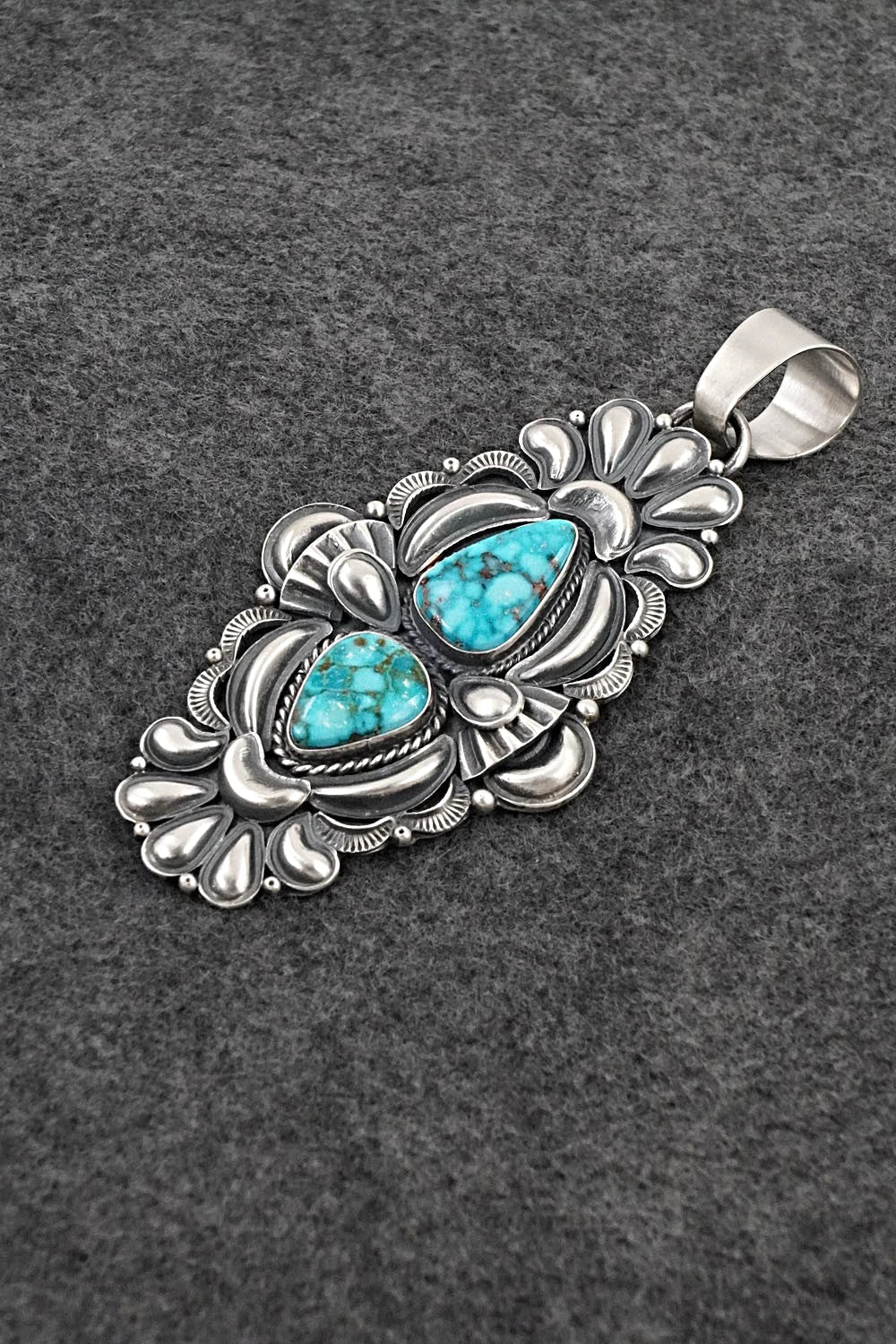 Turquoise and Sterling Silver Pendant - Derrick Gordon