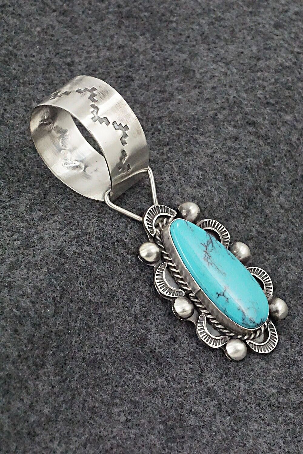 Turquoise and Sterling Silver Pendant - Wilson Dawes