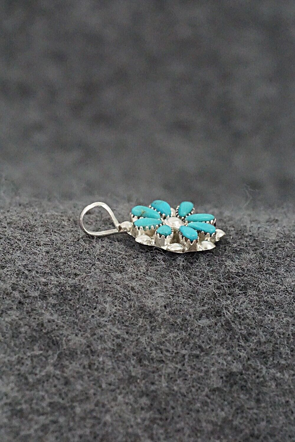 Turquoise & Sterling Silver Pendant - David Leekity