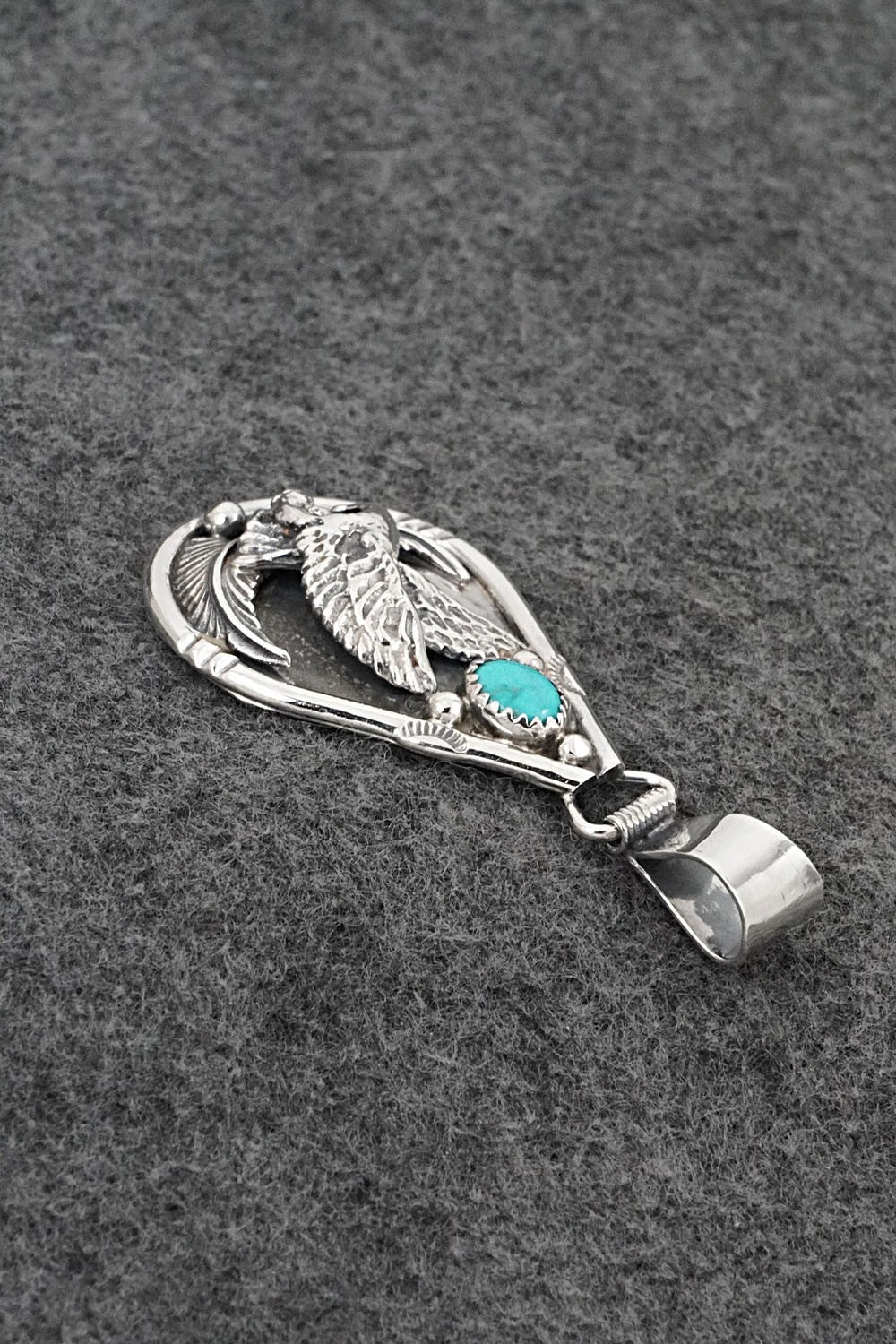 Turquoise & Sterling Silver Pendant - Darrell Morgan