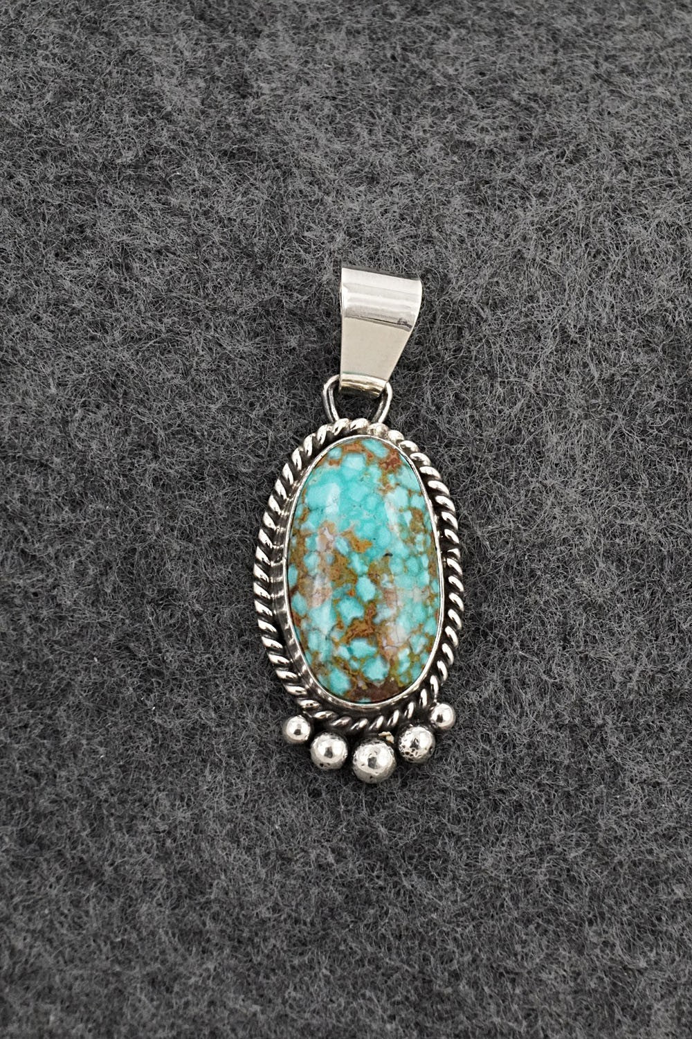 Turquoise & Sterling Silver Pendant - Eugene Gruber
