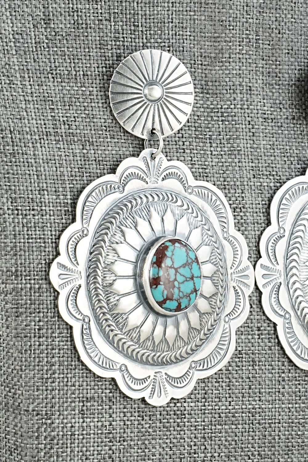 Turquoise & Sterling Silver Earrings - Arnold Blackgoat