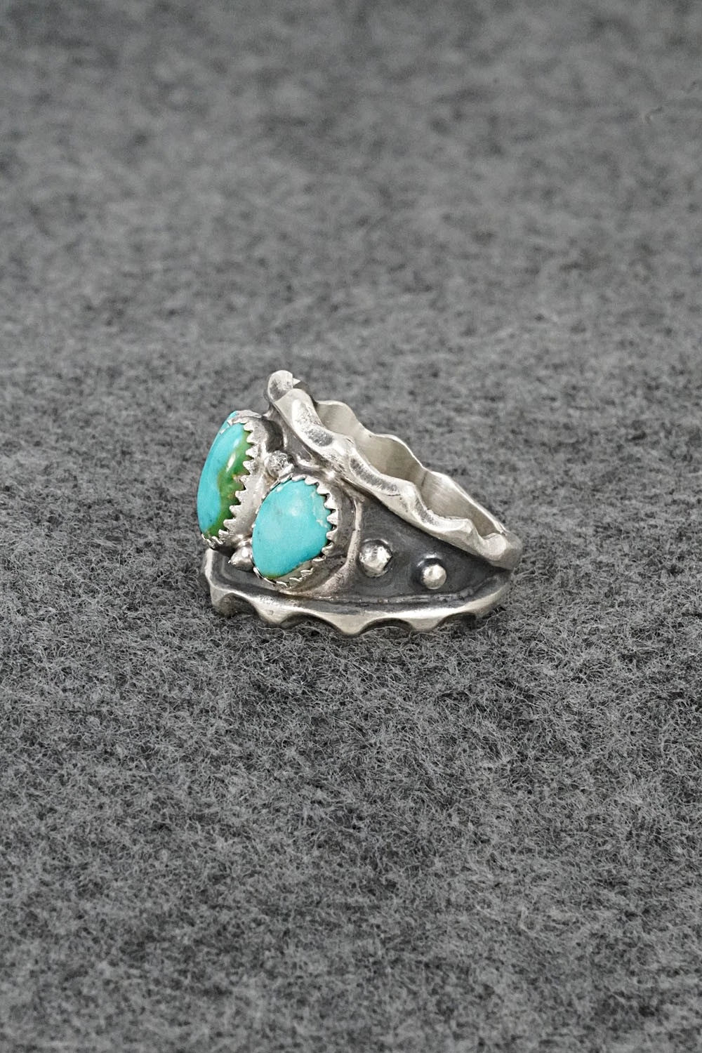 Turquoise & Sterling Silver Ring - Genevieve Francisco - Size 9.5