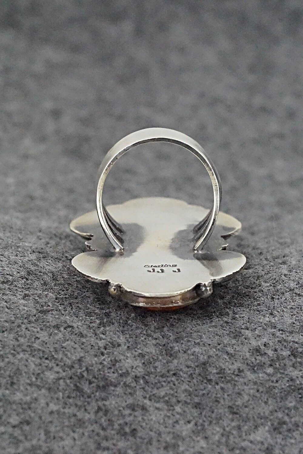 Spiny Oyster & Sterling Silver Ring - Jeff James - Size 8