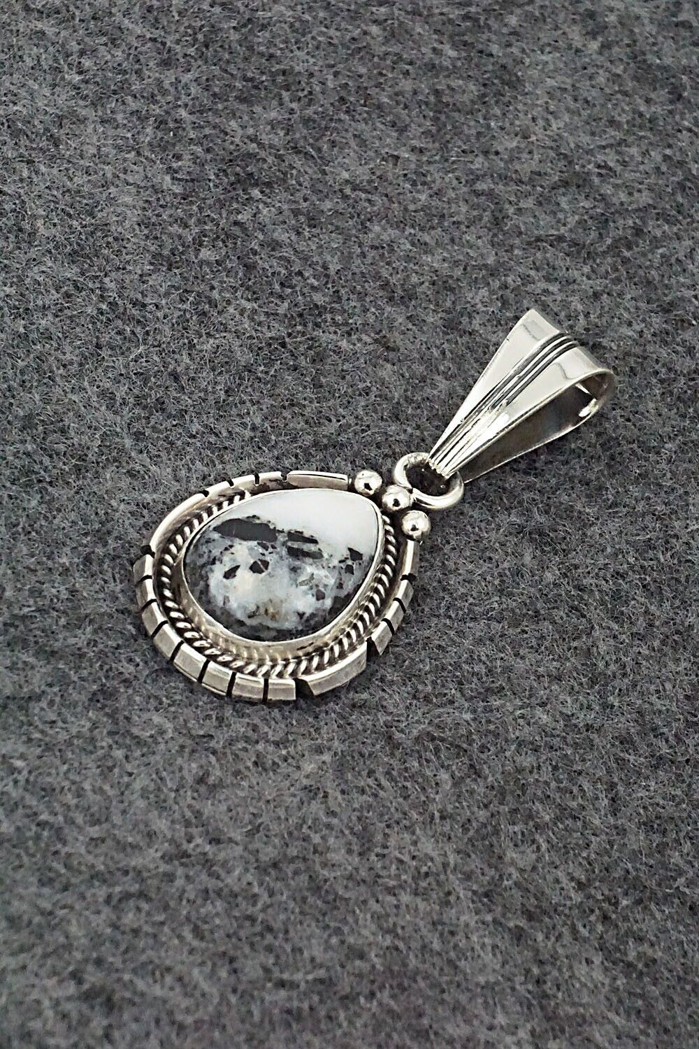 White Buffalo & Sterling Silver Pendant - Samuel Yellowhair