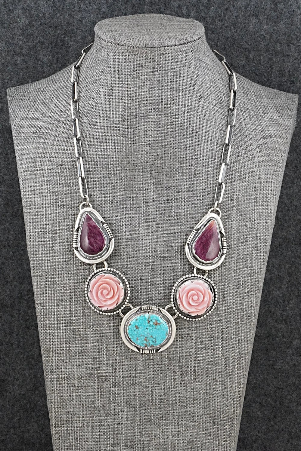 Multi-Stone & Sterling Silver Necklace - Paul Livingston