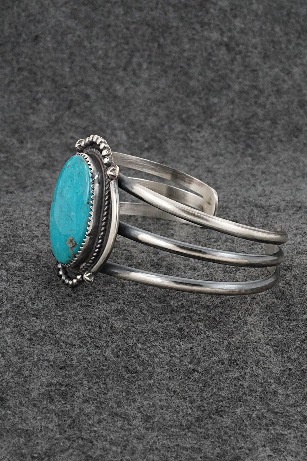 Turquoise & Sterling Silver Bracelet - Leslie Nez