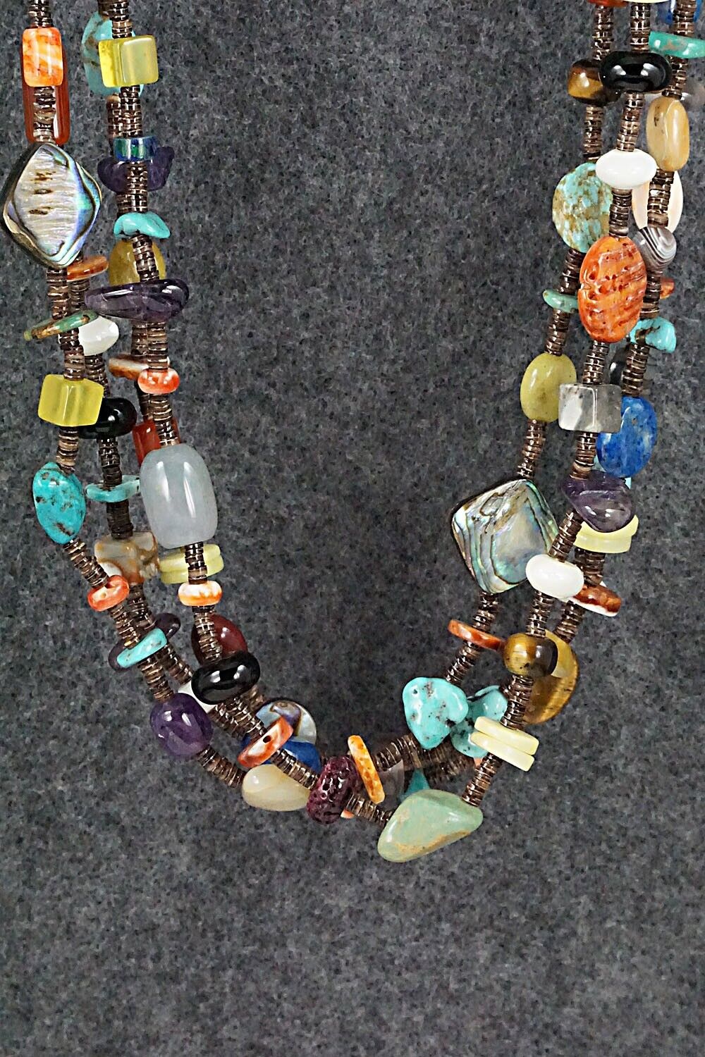 Multi Stone and Sterling Silver Necklace - Helen Tsosie