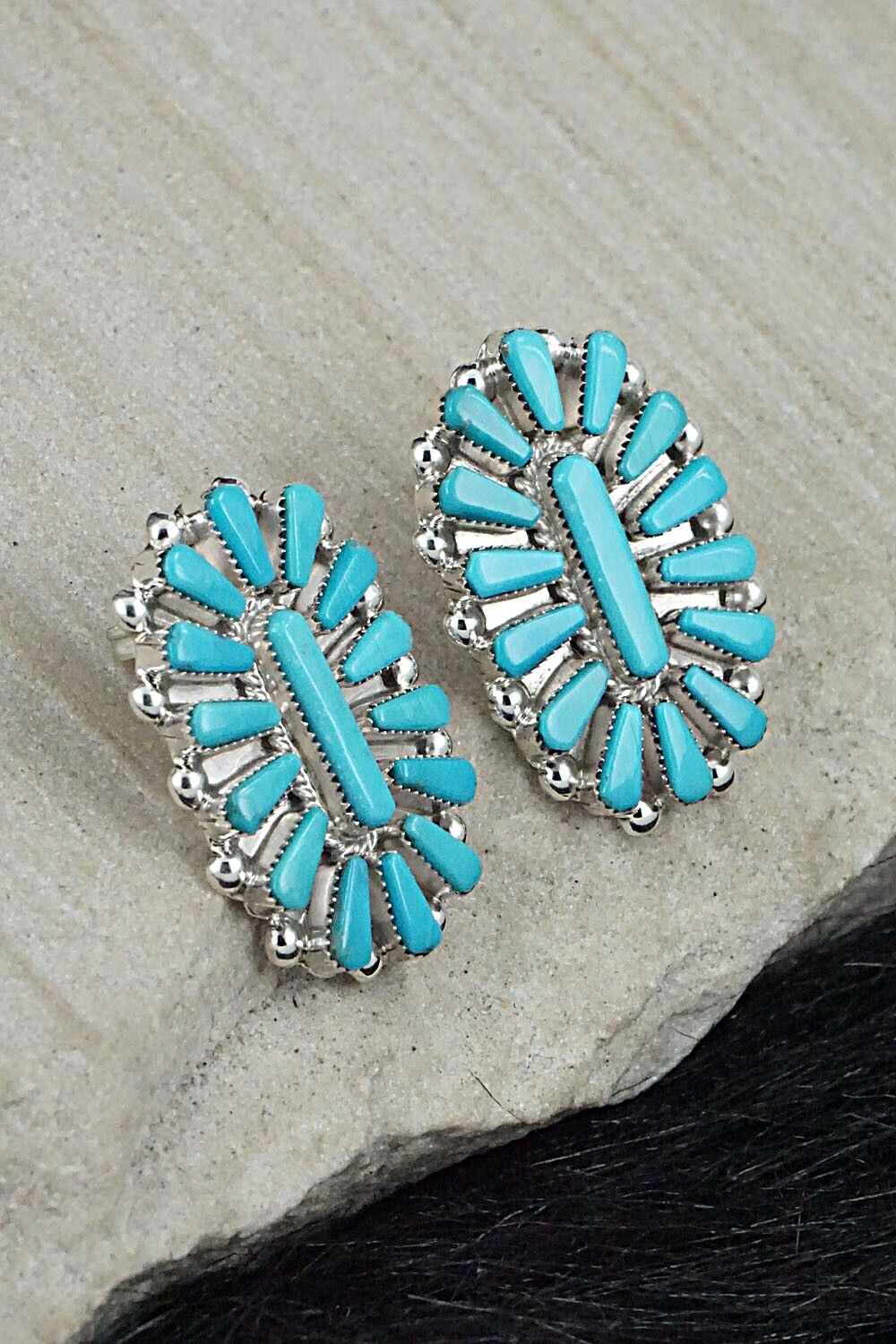 Turquoise & Sterling Silver Earrings - Vera Halusewa