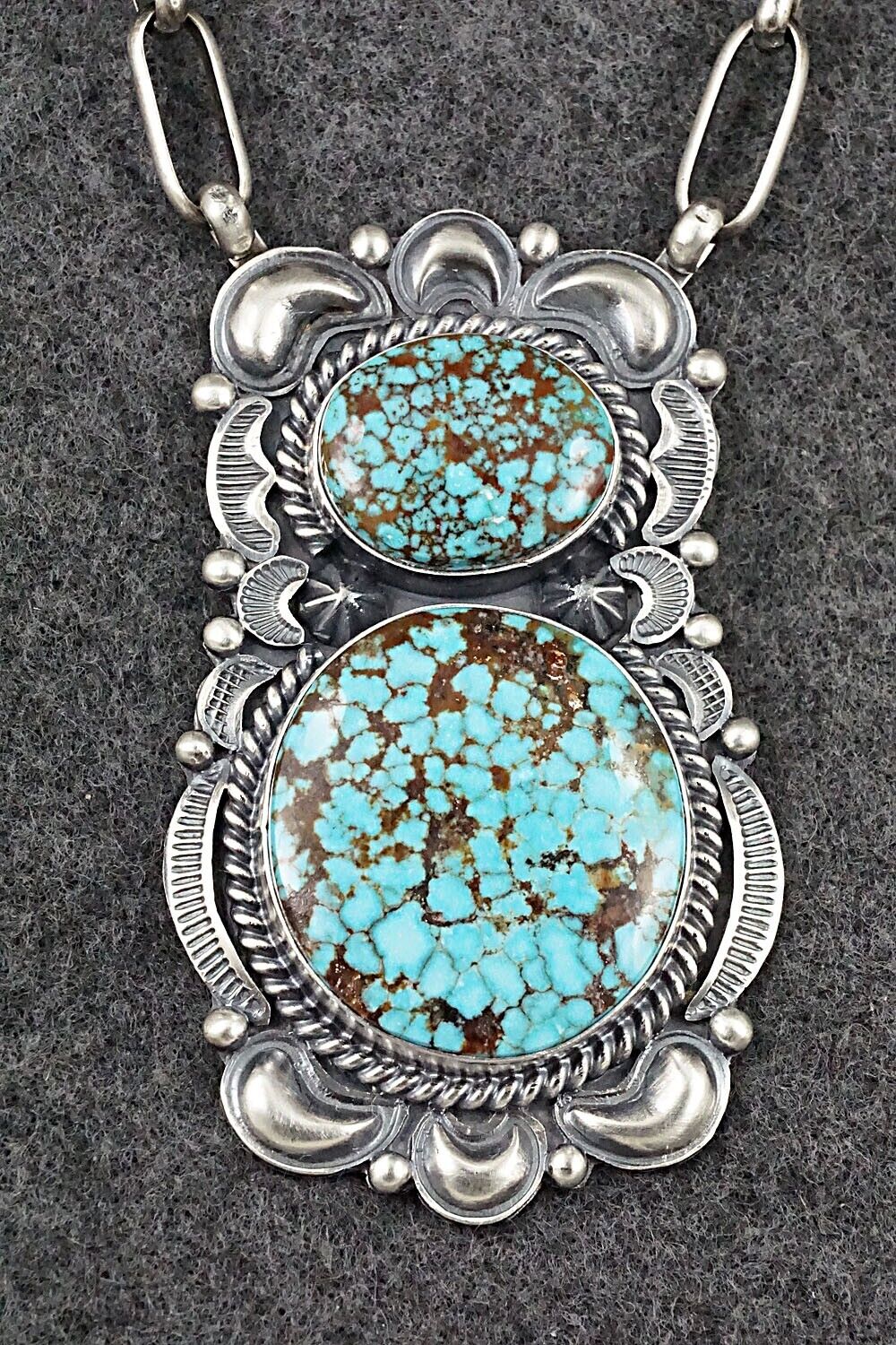 Turquoise & Sterling Silver Necklace - Raymond Delgarito