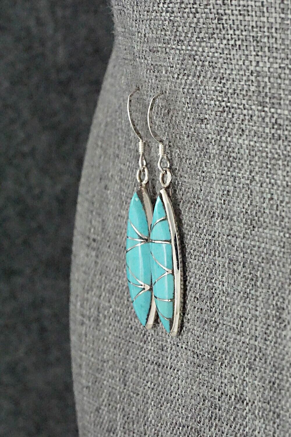 Turquoise & Sterling Silver Earrings - Evelyn Mahkee