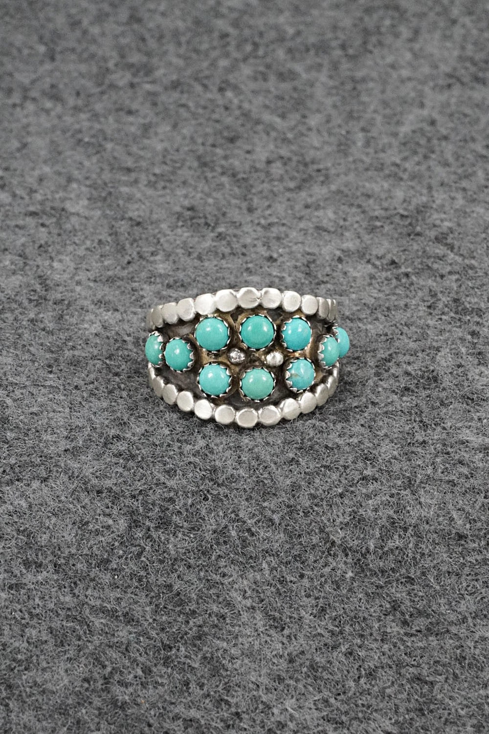 Turquoise & Sterling Silver Ring - Harry B. Yazzie - Size 9.5
