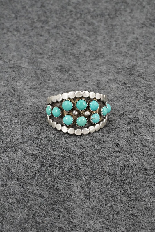Turquoise & Sterling Silver Ring - Harry B. Yazzie - Size 9.5
