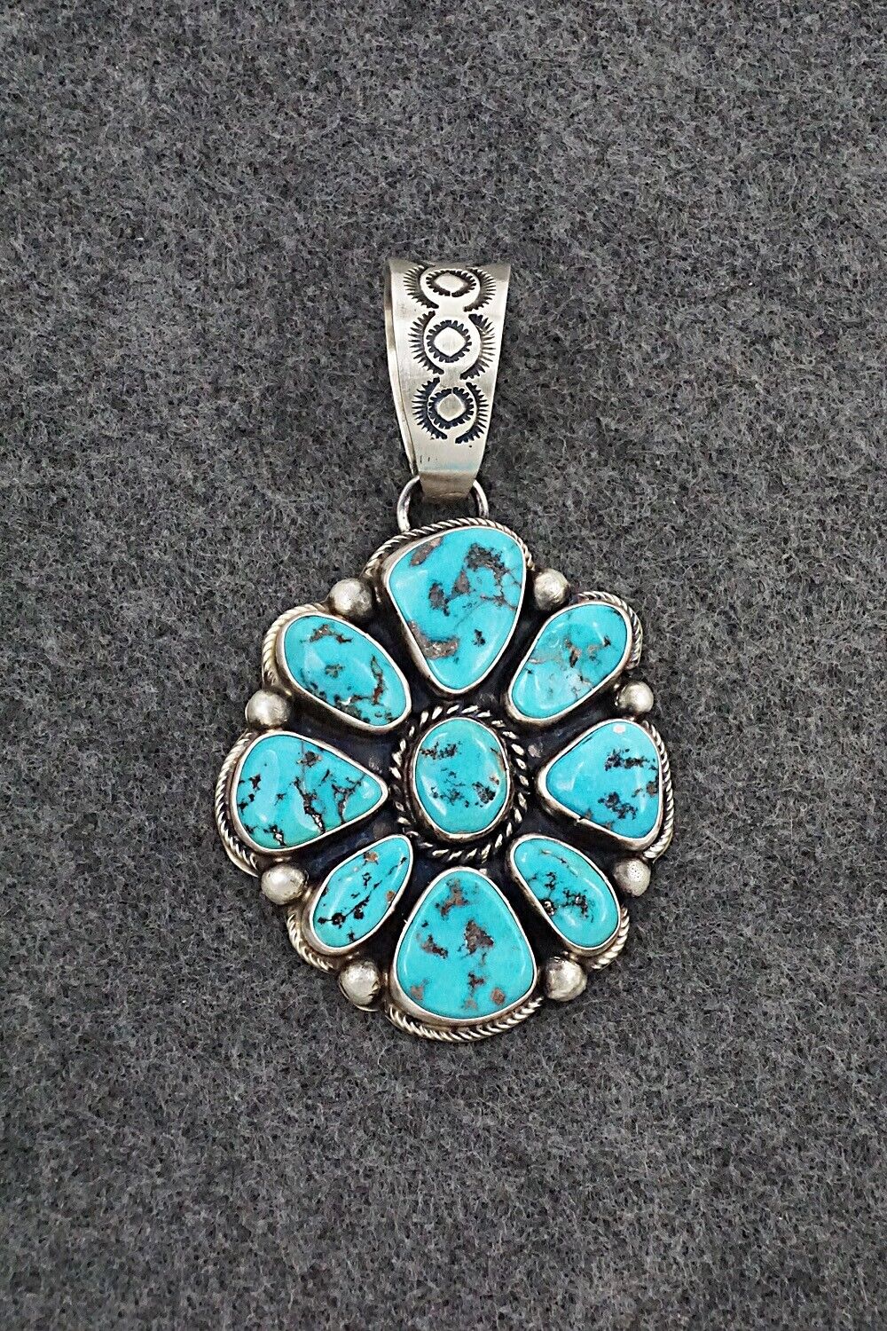 Turquoise & Sterling Silver Pendant - Bob Becenti