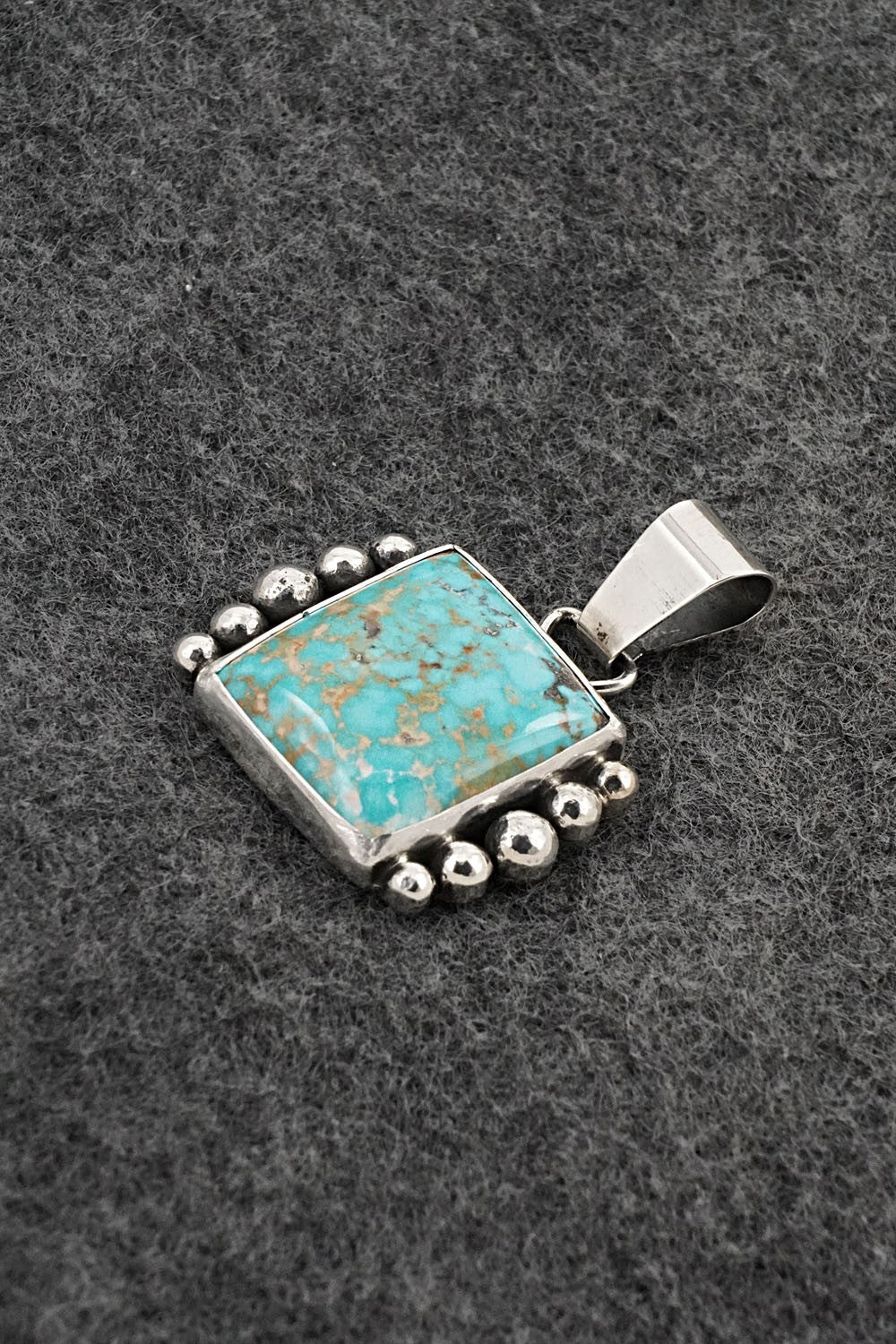 Turquoise & Sterling Silver Pendant - Eugene Gruber