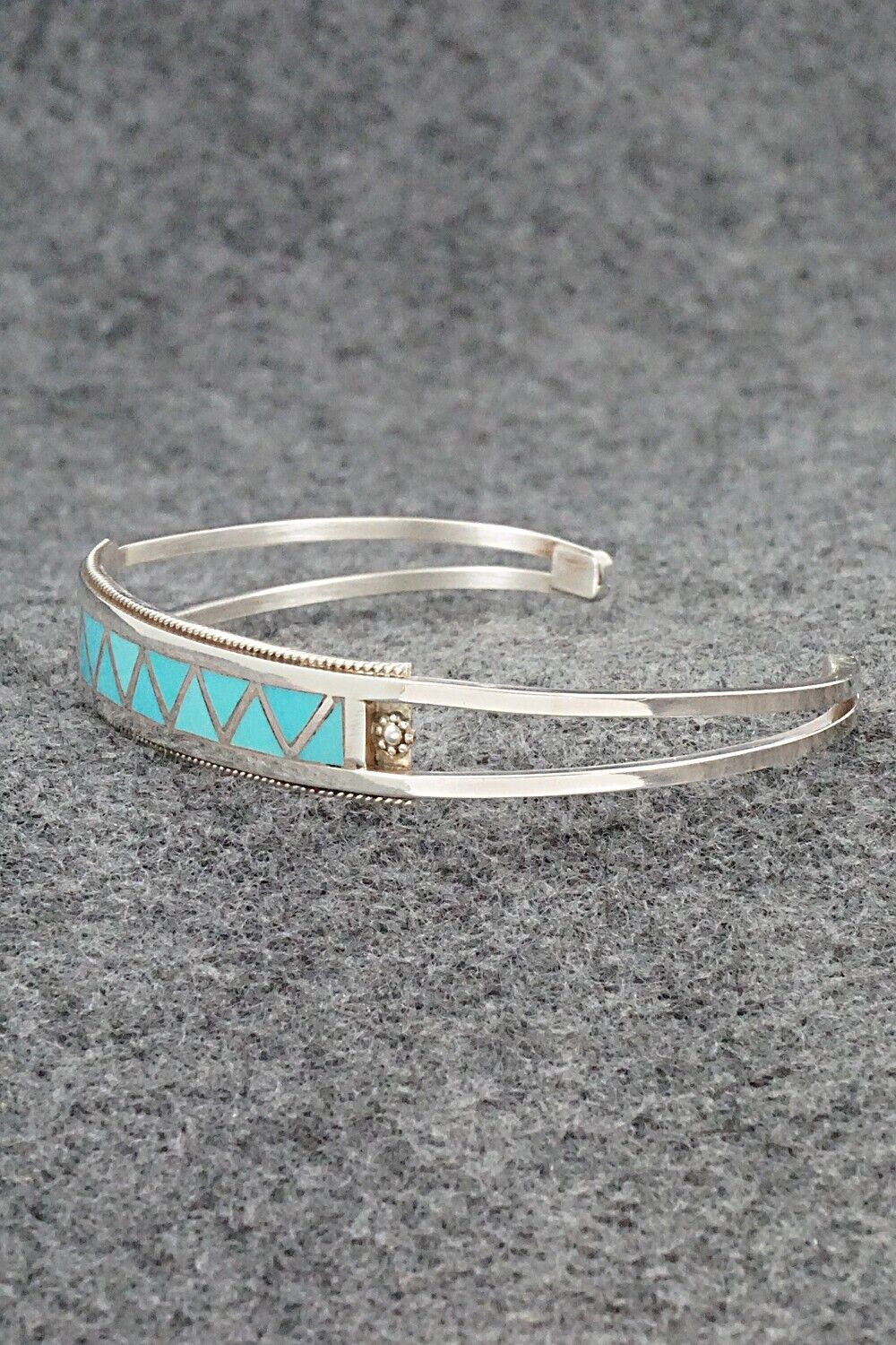 Turquoise & Sterling Silver Inlay Bracelet - Claudine Haloo