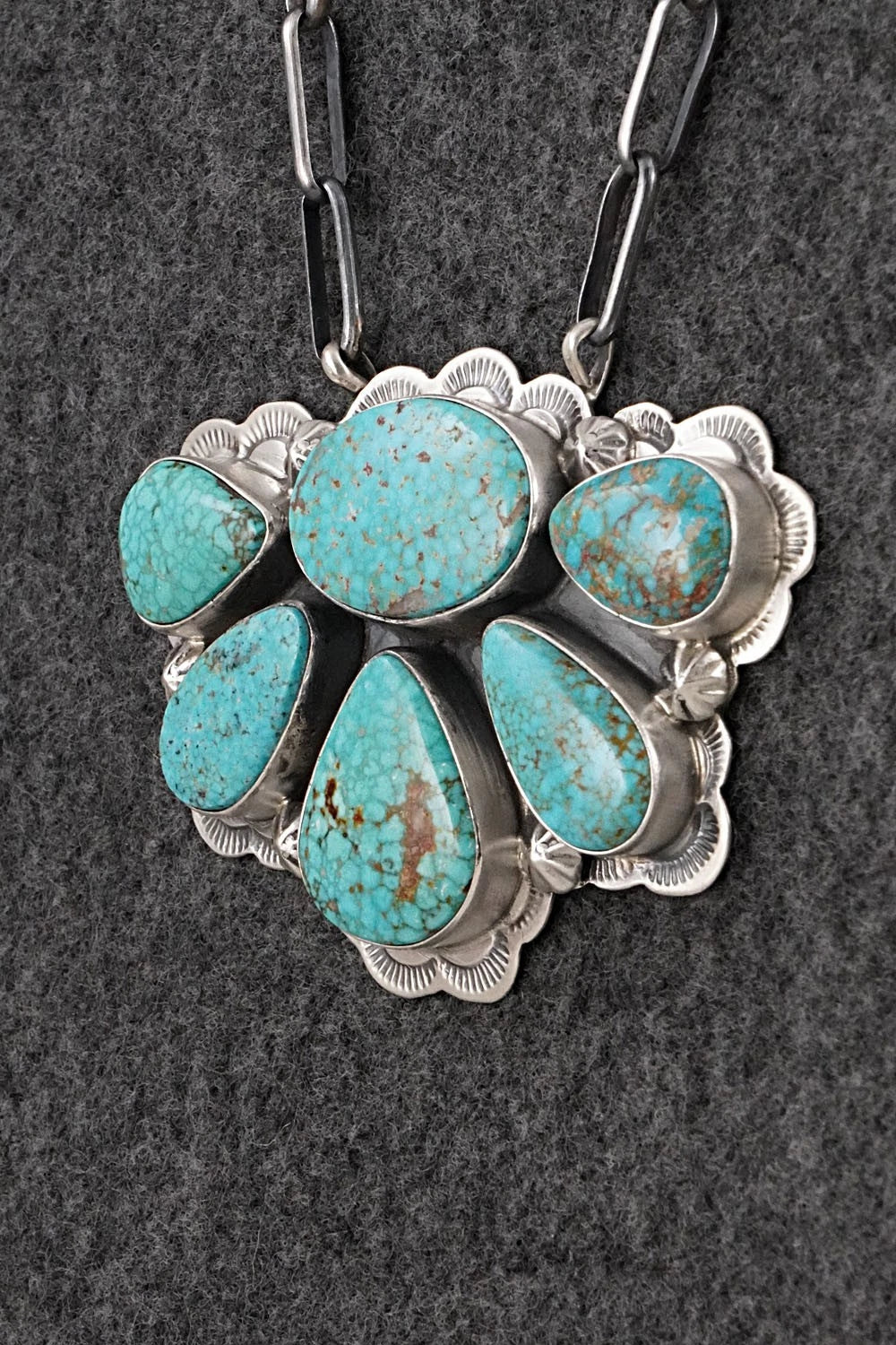Turquoise & Sterling Silver Necklace - Darrin Livingston