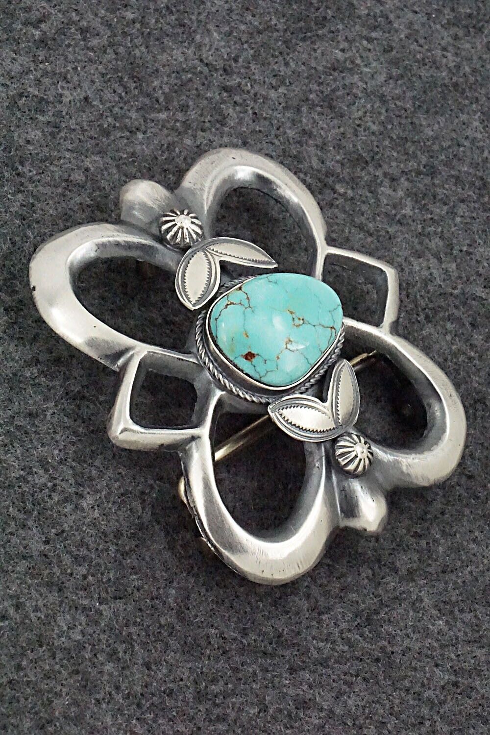 Turquoise & Sterling Silver Belt Buckle - Henry Morgan