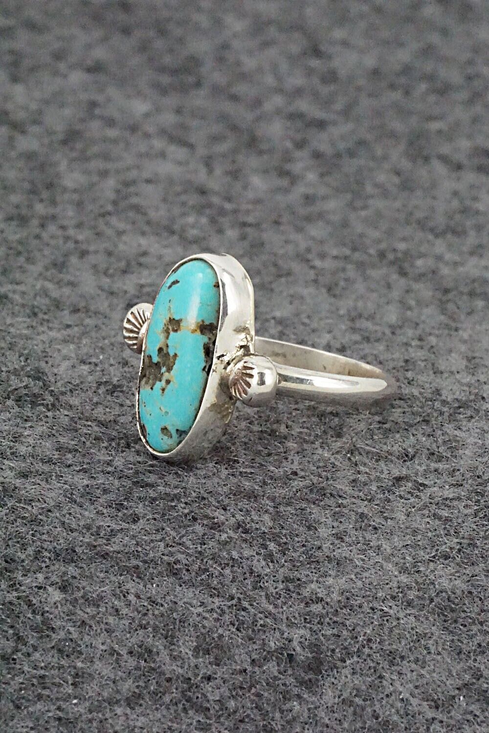 Turquoise & Sterling Silver Ring - Priscilla Reeder - Size 7.5