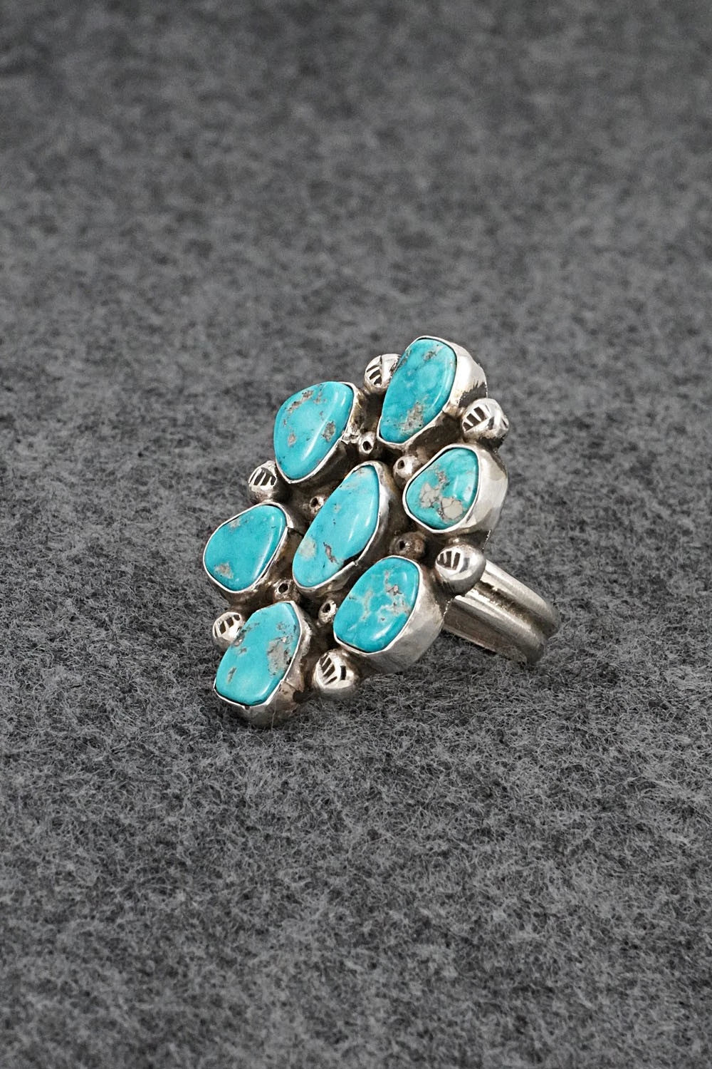 Turquoise & Sterling Silver Ring - Priscilla Reeder - Size 7.5