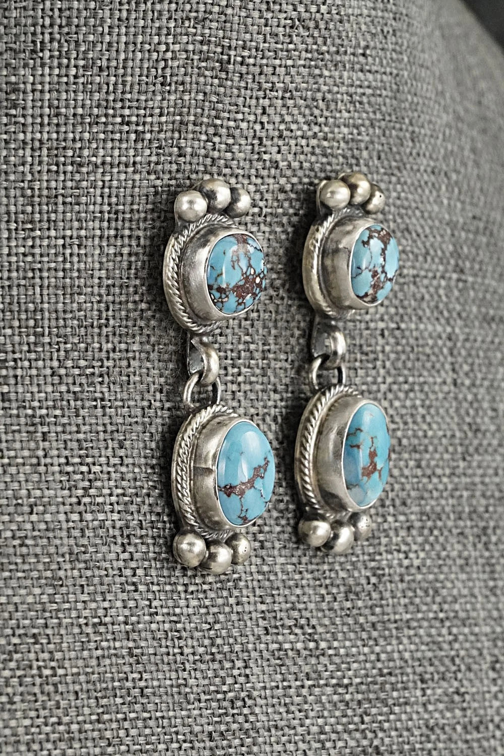 Turquoise & Sterling Silver Necklace and Earrings Set - Kathleen Livingston