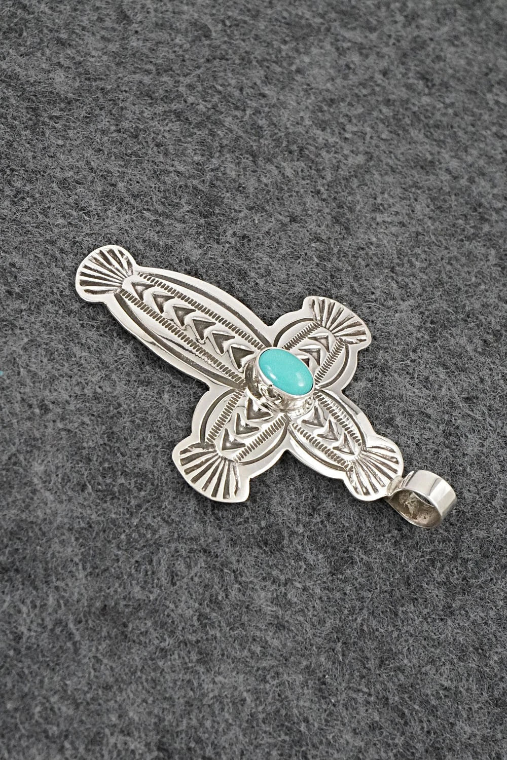 Turquoise & Sterling Silver Pendant - Arnold Blackgoat