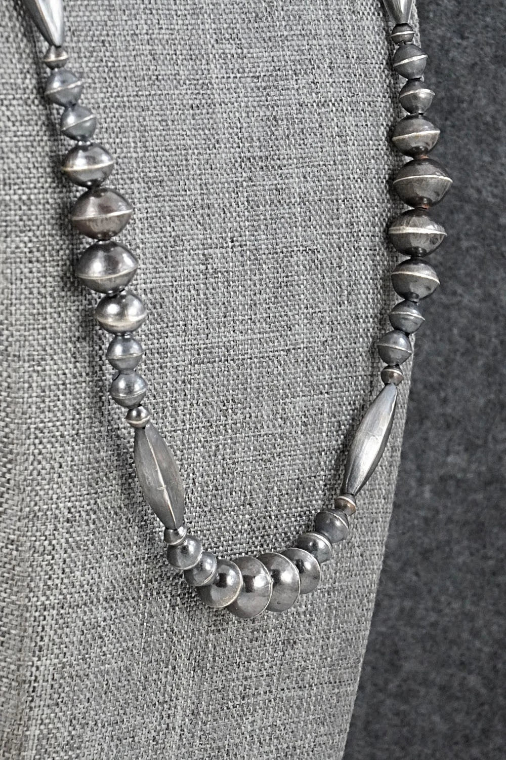 Sterling Silver Navajo Pearl Necklace 22" - Vintage