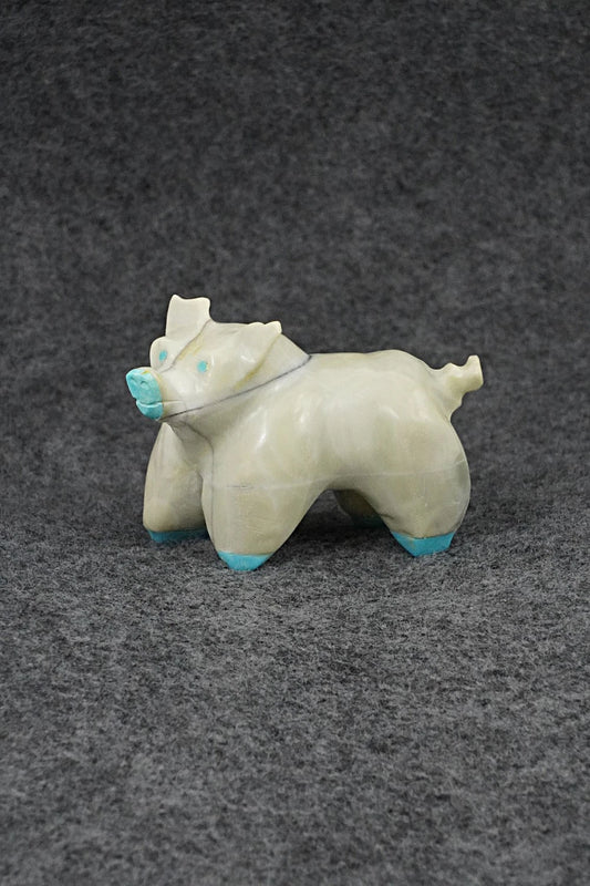 Pig Zuni Fetish Carving - Freddie Leekya