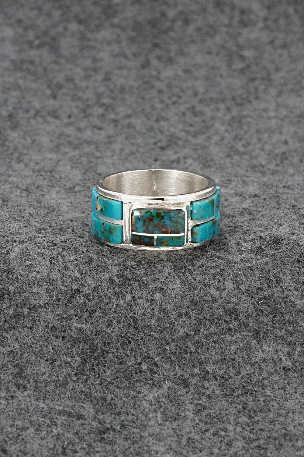Turquoise & Sterling Silver Ring - Darlene Noble - Size 11.5